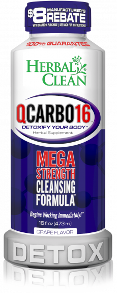 16 OZ Qcarbo Herbal Clean Detox: 473ml Grape Detox