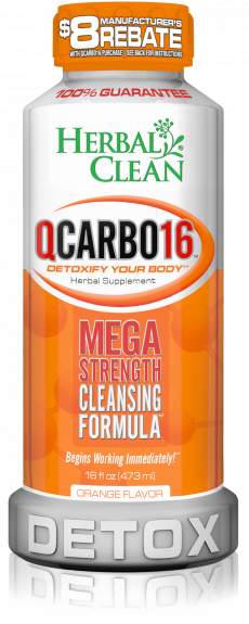 16 OZ Qcarbo Herbal Clean Detox: 473ml Orange Detox