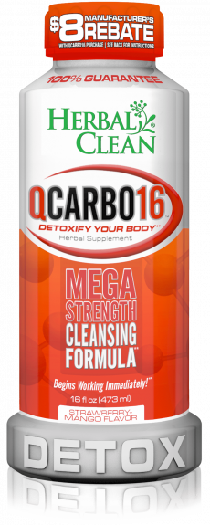 16 OZ Qcarbo Herbal Clean Detox: 473ml Strawberry Mango Detox