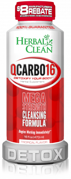 16 OZ Qcarbo Herbal Clean Detox: 473ml Tropical Detox