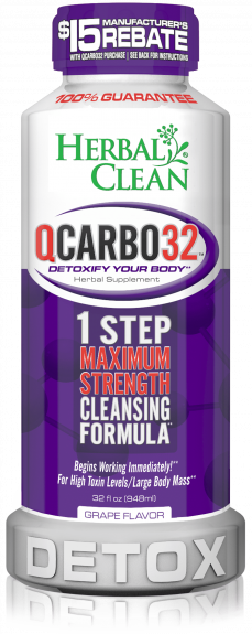 32 OZ Qcarbo Herbal Clean Detox: 946ml Grape Detox