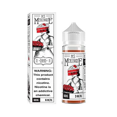 Charlies Miss Meringue 60ml: Succulent strawberries smothered by sweet and billowing buttery meringue.