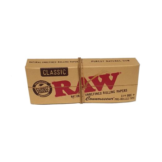 Raw Classic Connoisseur 1¼ Size + Prerolled Tips